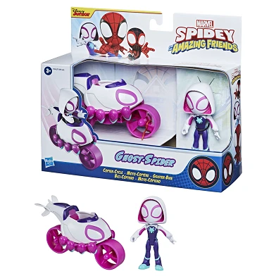 Spidey & Amazing Friends Voertuig en Figuur - Ghost Spider