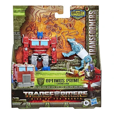 Transformers Rise of the Beasts Figurines articulées Beast Weaponizer - Optimus Prime et Cheinclaw