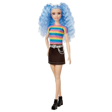 Barbie Fashionista-Puppe – Regenbogen-Top und schwarzer Rock