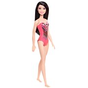 Lobbes Barbiepop Beach Pop - Zwart Haar met Badpak aanbieding