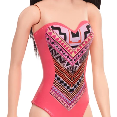 Barbiepop Beach Pop - Zwart Haar met Badpak