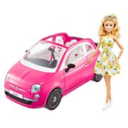 Fiat 500 Barbie -Puppe und Fahrzeug