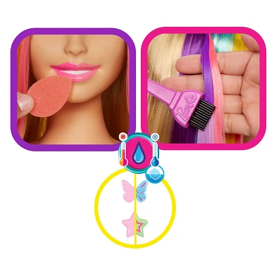 Barbie Neon Rainbow Hair Head Deluxe