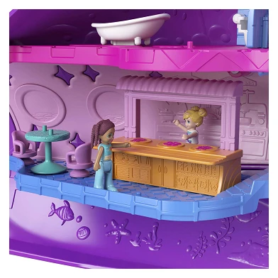 Polly Pocket Adventure in the Sparkle Cave Narwhal Adventure Boat Playset