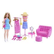 Barbie Fashionista Pop met Kledingrek