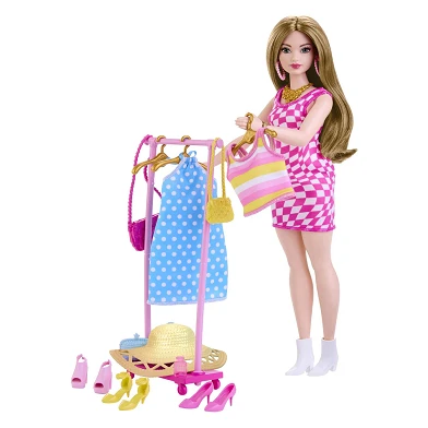 Barbie Fashionista Puppe mit Kleiderständer