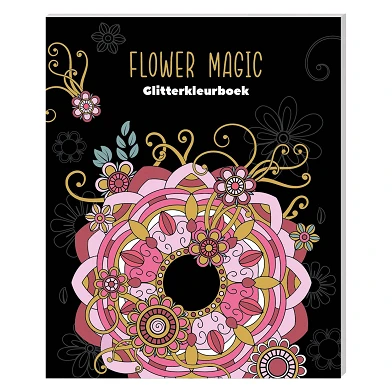 Livre de coloriage à paillettes Flower Magic