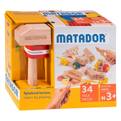 Matador Maker M034 Jeu de construction en bois, 34 pcs.