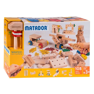 Matador Maker M108 jeu de construction en bois, 108 pièces,