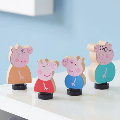Peppa Pig Speelfiguren Familie Hout, 4st.