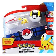 Pokémon Clip 'N' Go Poke Ball met Blauw Riem Speelset, 4dlg.