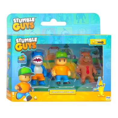 Figurines d'action Stumble Guys - Megalodon, M. Trébucher, Capybara, 3pcs.