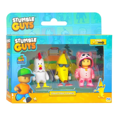 Figurines d'action Stumble Guys - Poulet, Banana Guy, Meowmer, 3 pièces.