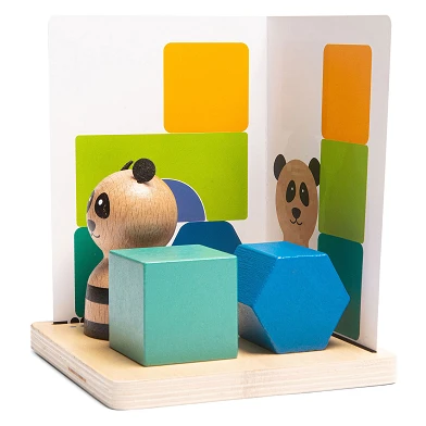 BS Toys Pandas Puzzle Bois - Jeu de Forme