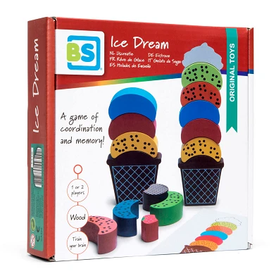 BS Toys Ice Cream Creations Wood - Jeu d'équilibre et d'empilage