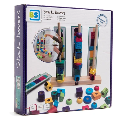 BS Toys Stacking Towers Bois - Jeu d'empilage