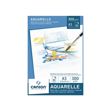 Aquarelblok Canson A5 300gr 10vel