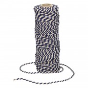 Seil Baumwolle 45 Meter 50gr blau / weiß