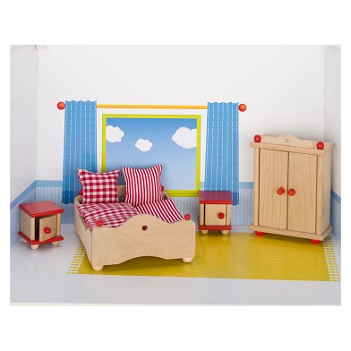 Chambre à coucher de meubles de maison de poupée Goki