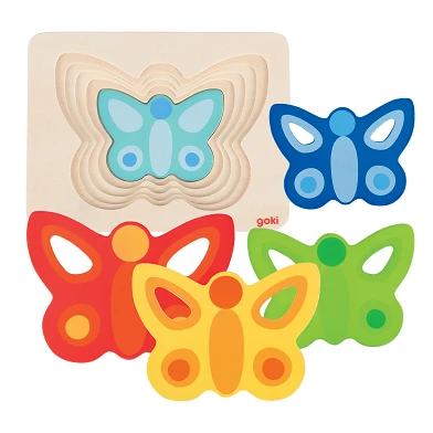 Goki Layer Puzzle Papillon, 5 couches