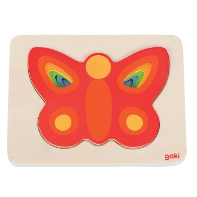 Goki Layer Puzzle Papillon, 5 couches