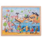 Puzzle en bois Goki - Zoo, 48 pièces.
