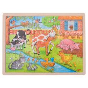 Puzzle en bois Goki - À la ferme, 48 pcs.