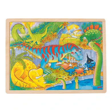 Puzzle en bois Goki - Dinosaures, 48 ​​pièces.