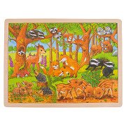 Puzzle en bois Goki - Animaux de la forêt, 48 pièces.