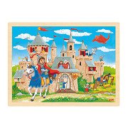 Goki Puzzle en bois Château de chevalier, 96 pcs.