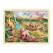 Goki Puzzle en bois Dinosaure, 96 pièces.