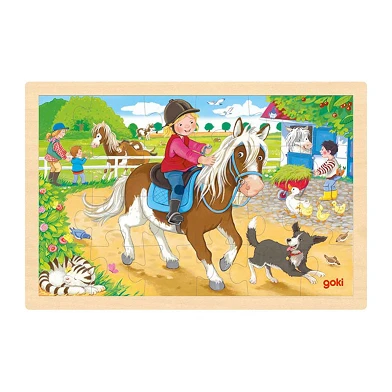 Goki Puzzle en bois Ferme de poneys, 24 pcs.