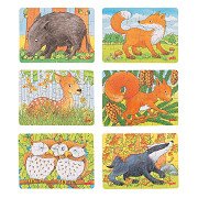 Goki Mini puzzle en bois Animal de la forêt, 24 pcs.