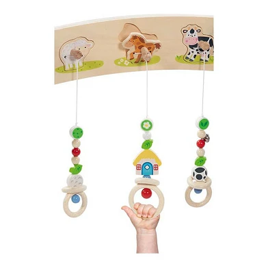Goki Babyspielgerät Bauernhoftiere aus Holz mit Sound