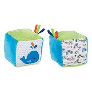 Goki Soft Cube avec feuille froissée et Bel Whale