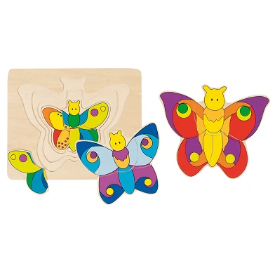Goki Puzzle en bois 3 couches Papillon