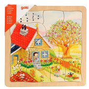 Goki 4-Schicht-Puzzle Jahreszeiten, 54 Teile