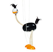 Houten Marionette Struisvogel