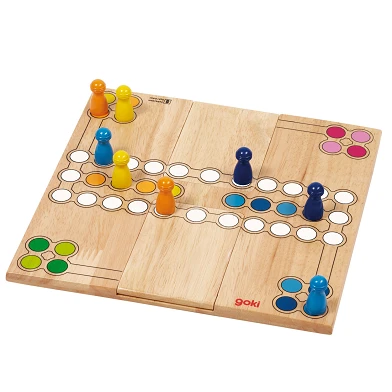 Goki Ludo-Spiel aus Holz – variabel