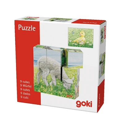 Ferme de puzzle en blocs de bois Goki