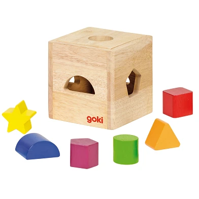 Cube de tri en bois Goki avec blocs