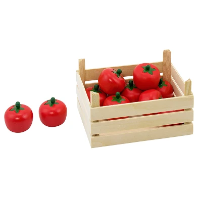 Tomates en bois Goki en caisse, 10 pcs.