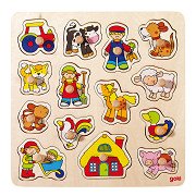 Goki Holzpuzzle - Bauernhof, 14tlg.