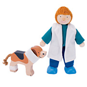 Goki Dollhouse Puppe Tierarzt mit Hund