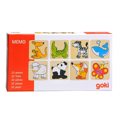 Goki Memo-Tiere aus Holz, 32-tlg.