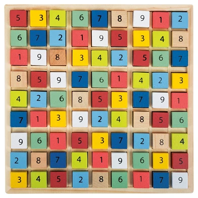 Small Foot - Couleur du jeu de Sudoku en bois, 82pcs.