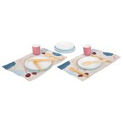 Holzbesteck mit Tischsets, 15-tlg.