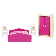 Small Foot - Puppenhaus-Schlafzimmermöbel aus Holz, 6dlg.