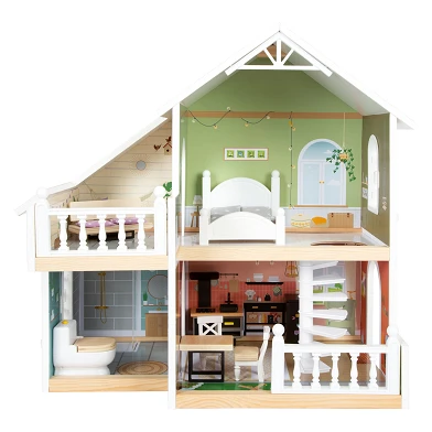 Small Foot - Maison de poupée Villa urbaine en bois avec meubles, 9dlg.