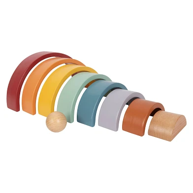 Small Foot - Regenbogen-Baubögen aus Holz mit Kugel,